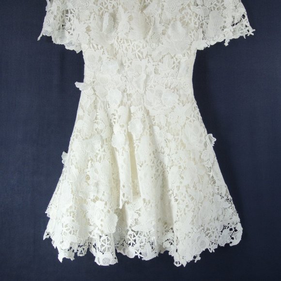 NWT Jason Wu Collection Floral Guipure Lace Cape Minidress in white size 2 #1128 - Picture 8 of 13